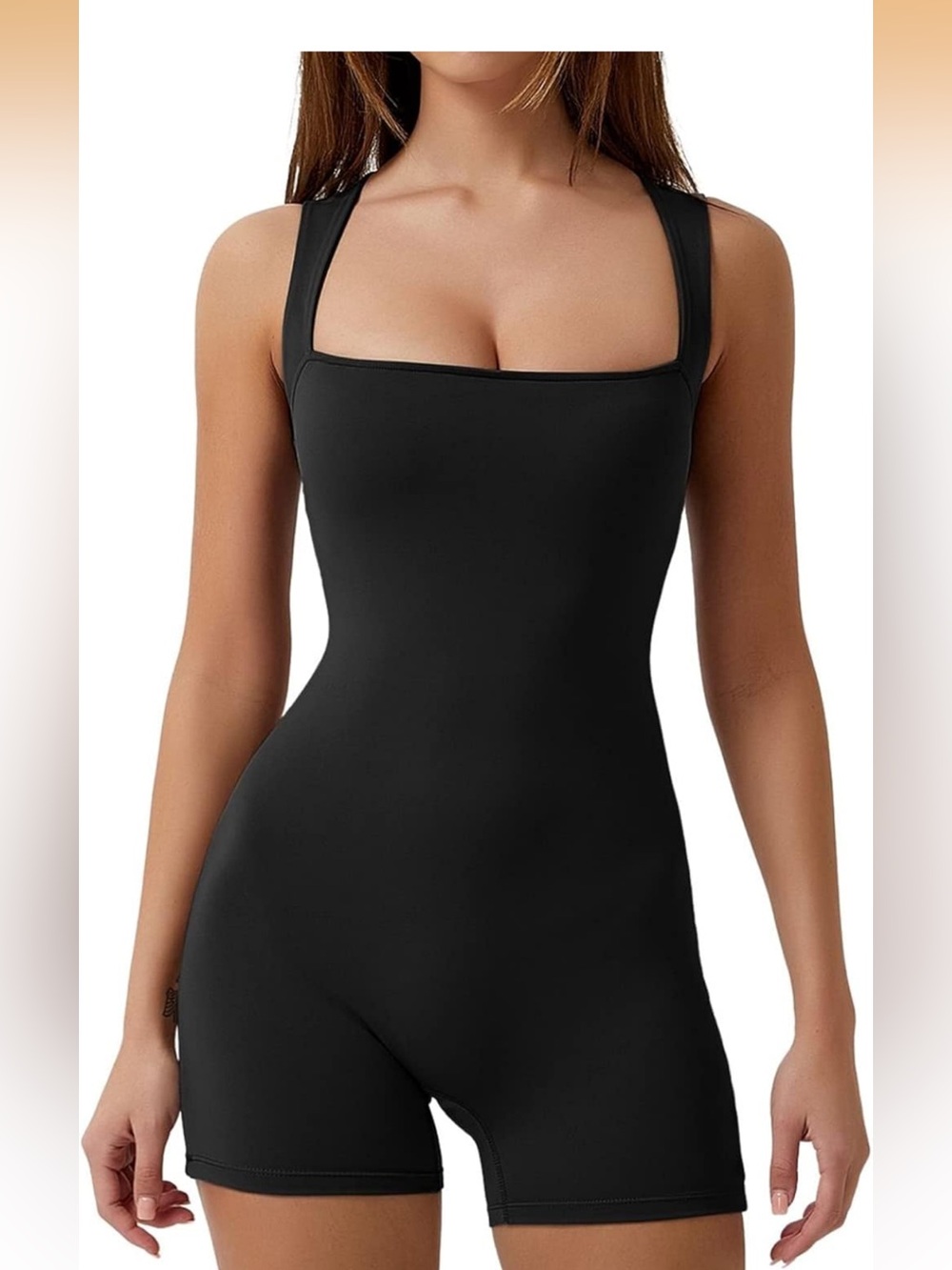Black Tummy Control Bodycon Romper | Built-In Bra | Size S (2–4)